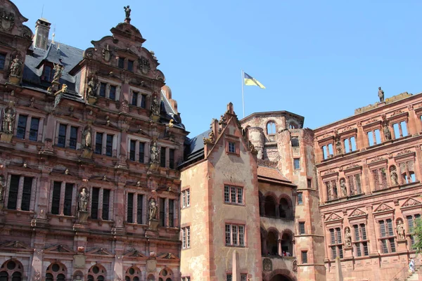 Fasada Słynnych Ruin Zamku Heidelberg Niemcy — Zdjęcie stockowe
