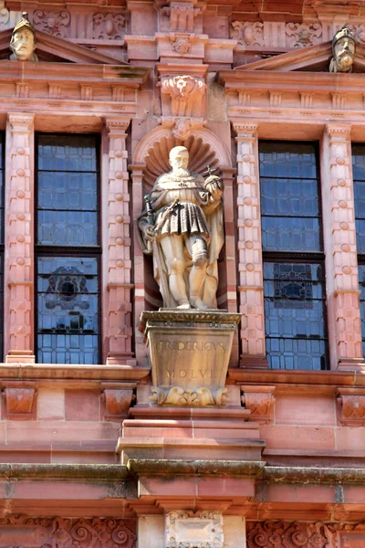 Gevel Van Beroemde Heidelberg Kasteelruïne Duitsland — Stockfoto