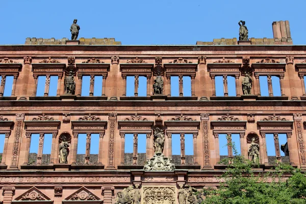 Πρόσοψη Των Διάσημων Ερείπια Κάστρο Της Χαϊδελβέργης Γερμανία — Φωτογραφία Αρχείου