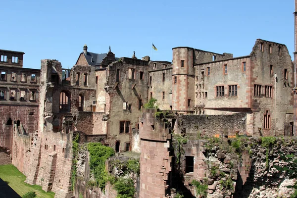 Fasáda Slavných Zřícenin Zámku Heidelberg Německo — Stock fotografie