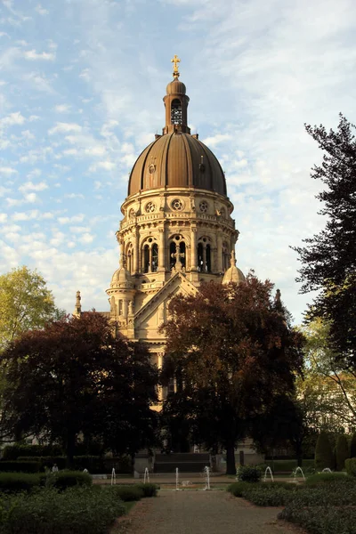 Christuskirche Eller Christ Church Protestantisk Kyrka Belägen Mainz Kristuskyrkan Byggdes — Stockfoto