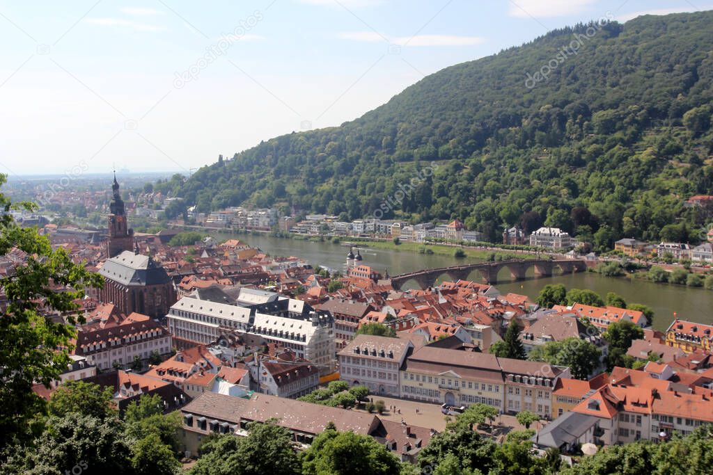 View over Heidelberg, Germany. Heidelberg is the fifth-largest city in the German state of Baden-Wrttemberg and part of the densely populated Rhine-Neckar Metropolitan Region.