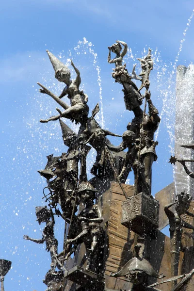 Details Carnival Fountain Mainz Rhineland Palatinate Germany Blasius Spreng Errected — Stock Photo, Image