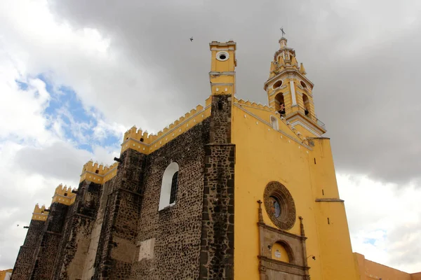 Church San Pedro Apostol Cholula Main Square Cholula Puebla Mexico — 스톡 사진