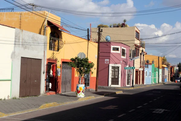 Старая Историческая Улица Чолула Пуэбла Мексика — стоковое фото