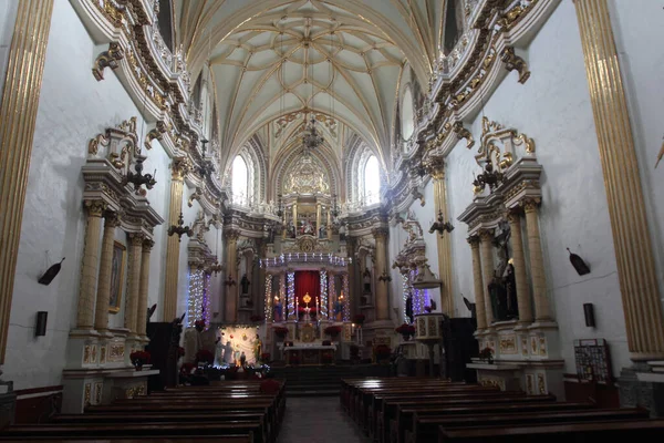 Kyrkan San Pedro Apostol Vid Cholula Stora Torg Cholula Puebla — Stockfoto