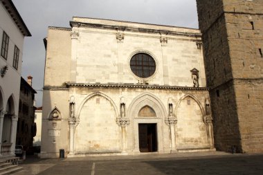 Küçük bir sahil kenti Koper, Slovenya, Avrupa 'nın mimarisi.