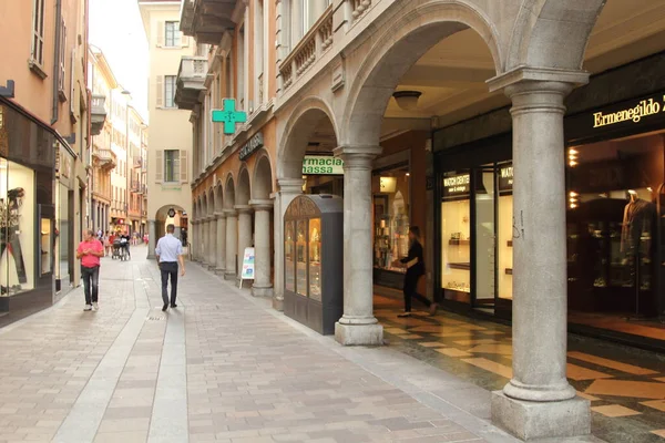 Rua Comercial Lugano Cantão Ticino Suíça — Fotografia de Stock