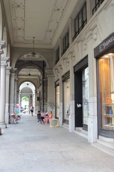 Shopping Street Lugano Canton Ticino Swiss — Stock Photo, Image