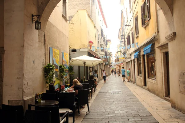 Küçük bir sahil kenti Koper, Slovenya, Avrupa 'nın mimarisi.