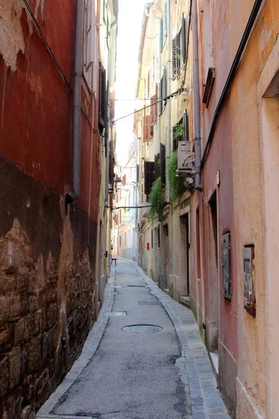 Alte Enge Straße Piran Slowenien Piran Ist Eine Kleine Stadt — Stockfoto