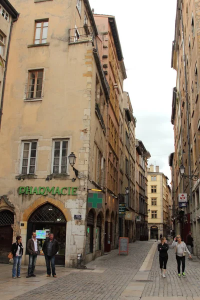 リヨン旧市街 フランスの狭い通り — ストック写真
