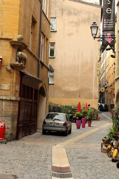 Ruas Estreitas Cidade Velha Lyon França — Fotografia de Stock