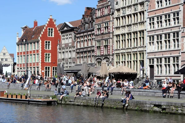 Historisches Zentrum Der Stadt Gent Belgien Hafen Von Graslei — Stockfoto