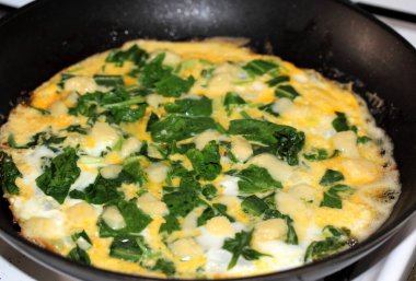 Ispanaklı ve peynirli omlet, macro