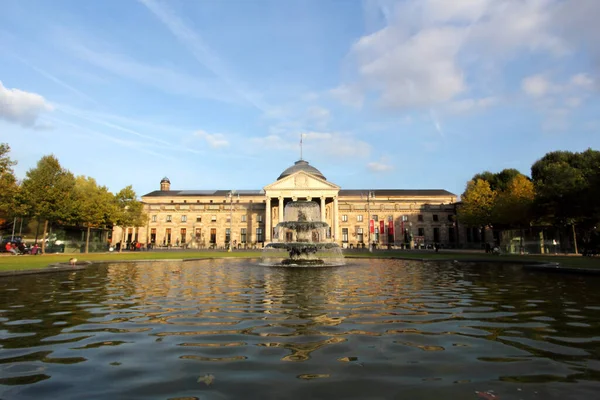 Słynne Historyczne Kasyno Wiesbaden Niemcy — Zdjęcie stockowe