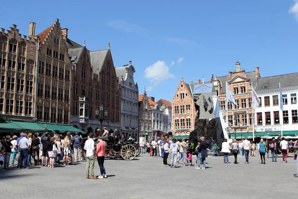 Tourists Visiting Beautiful Bruges Brugge Belgium Bruges Capital Largest City — Stock Photo, Image
