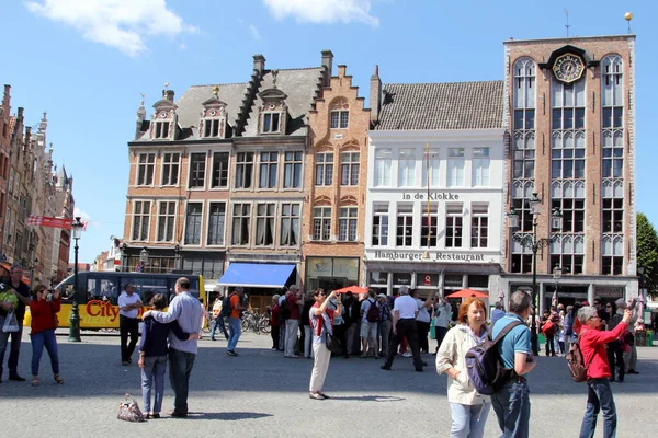 Les Touristes Visitent Belle Bruges Bruges Belgique Bruges Est Capitale — Photo