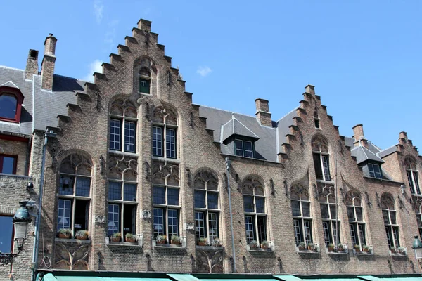 Fachada Las Casas Históricas Brujas Bélgica — Foto de Stock