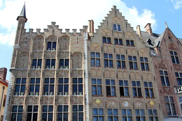 Façade Des Maisons Historiques Bruges Belgique — Photo