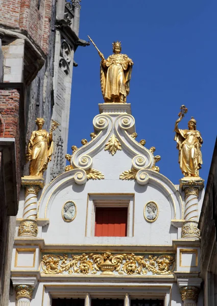 Gevel Van Historische Huizen Brugge België — Stockfoto