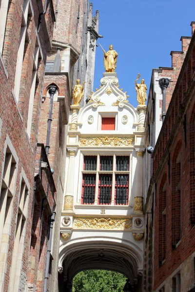 Bruges Belçika Daki Tarihi Evlerin Cephesi — Stok fotoğraf