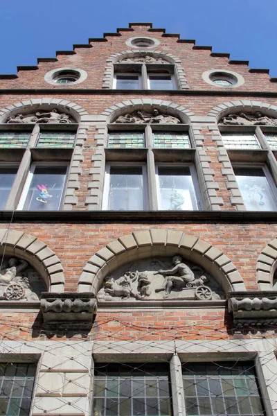 Fasáda Historických Domů Bruggách Belgie — Stock fotografie