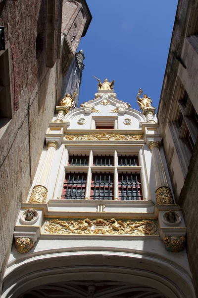 Fachada Das Casas Históricas Bruges Bélgica — Fotografia de Stock