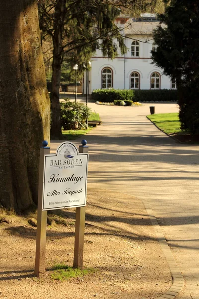 Historyczny Park Bad Soden Hesja Niemcy Bad Soden Taunus Miasto — Zdjęcie stockowe