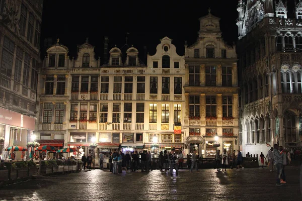 Parte Histórica Bruxelas Noite Bélgica — Fotografia de Stock