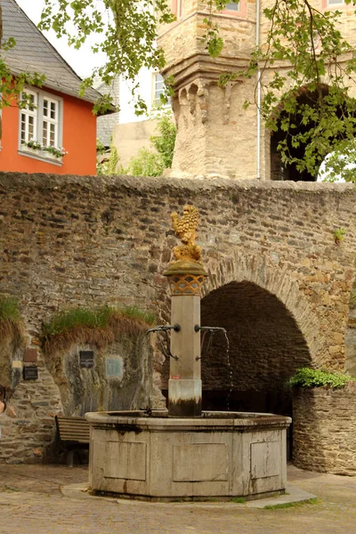 Porta Della Torre Del Castello Con Ponte Idstein Germania — Foto Stock