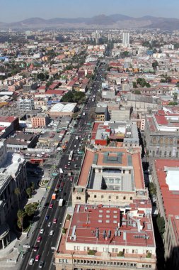 Mexico City, Meksika şehir merkezi manzarası.