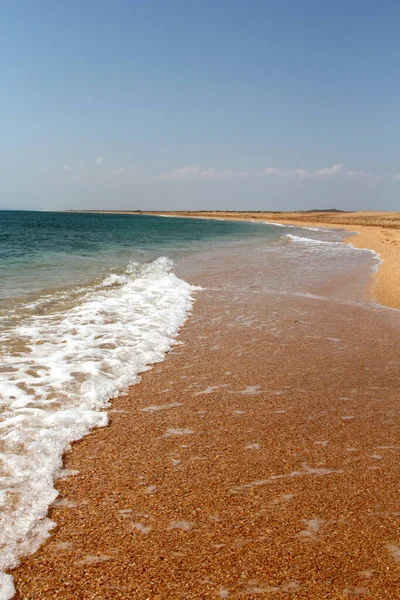 Acqua Mare Trasparente Sulla Spiaggia Sabbia Concetto Vacanze — Foto Stock