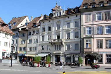 Schaffhausen, İsviçre. Eski tarihi mimari ve binalar.