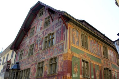 Schaffhausen, İsviçre. Eski tarihi mimari ve binalar.