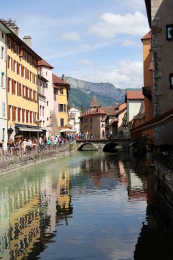 Annecy, Haute Savoie, Fransa 'da tarihi mimari.