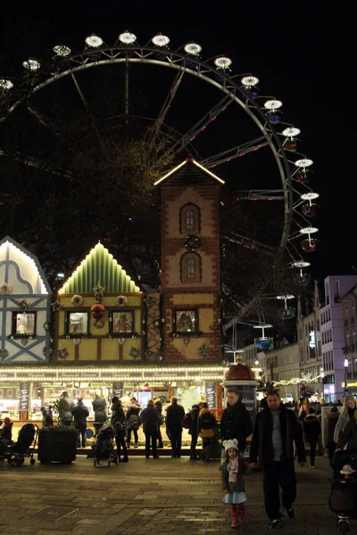 Mercado Natal Wiesbaden Hesse Alemanha — Fotografia de Stock