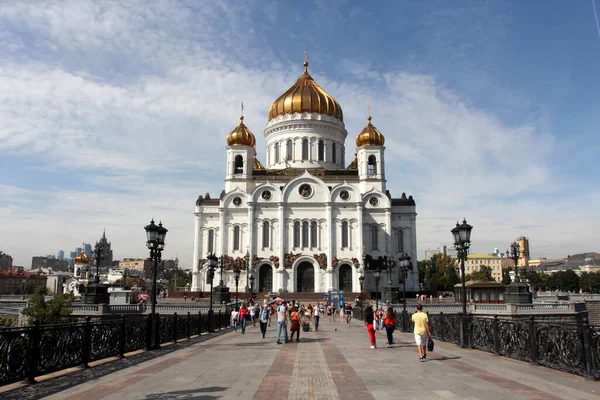 Kathedraal Van Christus Verlosser Een Kerk Moskou Rusland Aan Oever — Stockfoto