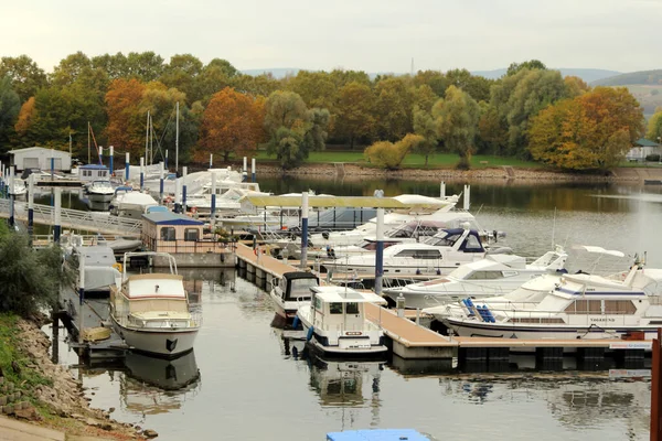 Wiesbaden Schierstein Limanı Hesse Almanya Ren Nehri Nde Yer Alan — Stok fotoğraf