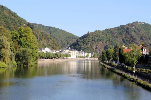 Resort Stad Bad Ems Vid Floden Lahn Tyskland — Stockfoto