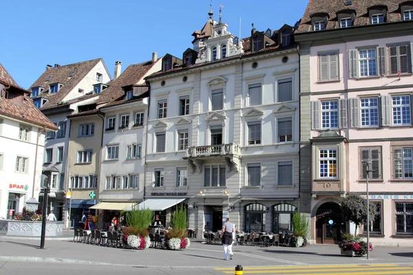 Schaffhausen Suíça Arquitetura Histórica Antiga Edifícios — Fotografia de Stock