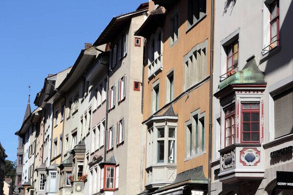 Schaffhausen, Switzerland. Old historical architecture and buildings.