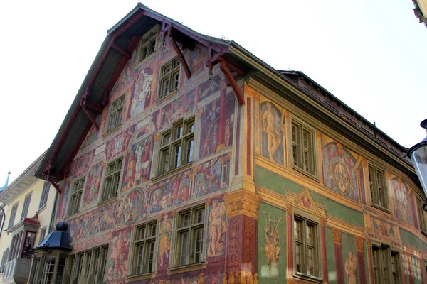 Schaffhausen Suíça Arquitetura Histórica Antiga Edifícios — Fotografia de Stock