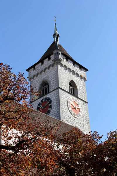 Schaffhausen Zwitserland Oude Historische Architectuur Gebouwen — Stockfoto