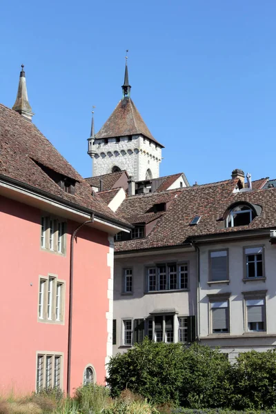 Schaffhausen Sviçreli Eski Tarihi Mimari Binalar — Stok fotoğraf