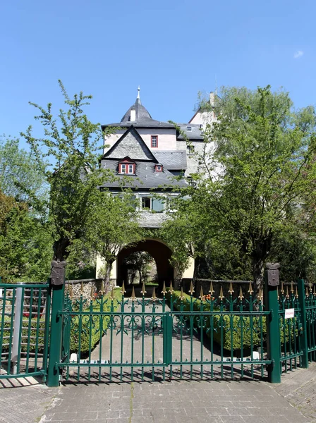 Замок Городе Рункель Реке Лан Гессен Германия — стоковое фото