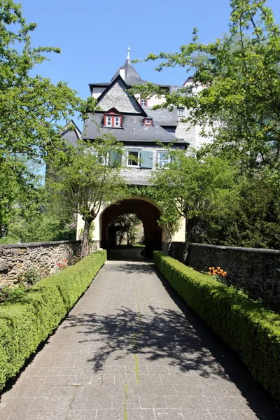 Castello Città Runkel Sul Fiume Lahn Assia Germania — Foto Stock