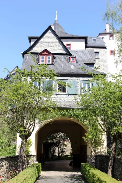 Castello Città Runkel Sul Fiume Lahn Assia Germania — Foto Stock