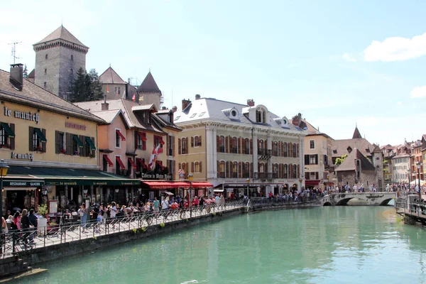 Vista Canal Ciudad Annecy Alta Saboya Francia — Foto de Stock