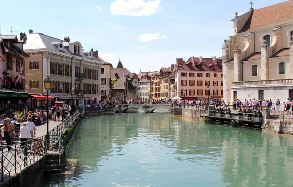 Vista Canal Ciudad Annecy Alta Saboya Francia — Foto de Stock